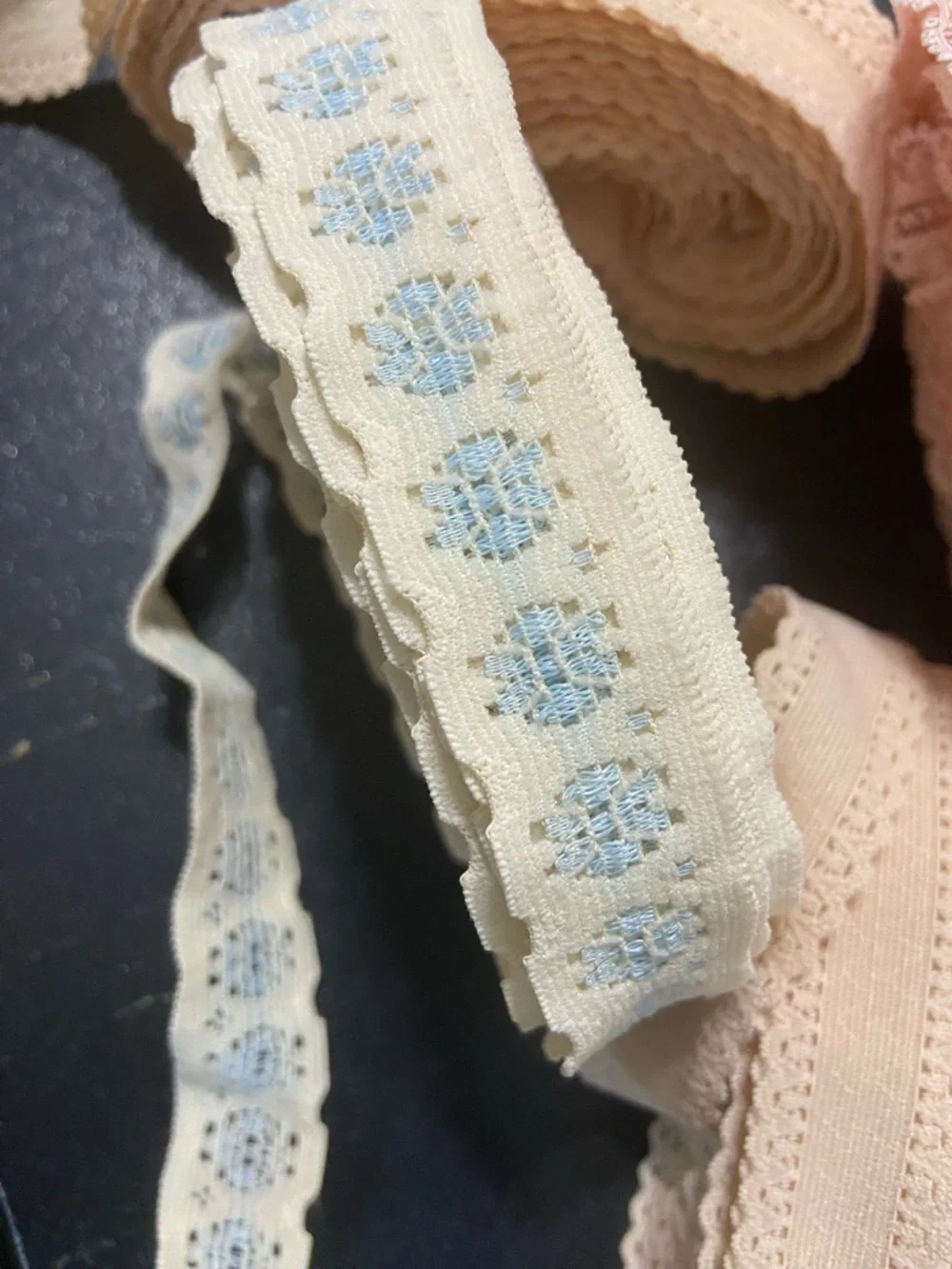 Lingerie Lacey Elastic Bundle in Pink, Beige, Cream & Pale Blue - Picture 2 of 9